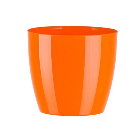 Cache pot en plastique Aga couleur orange Ø20cm H18cm