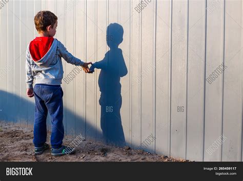 Boy His Shadow Lonely Image And Photo Free Trial Bigstock