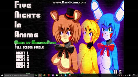 LES 3 JUMPSCARES DE LA NUITS 1 DE FIVE NIGHTS IN ANIME 16 YouTube