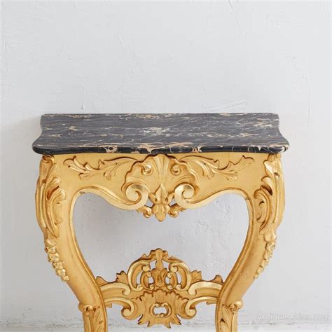 Gilded Console Table With Top Of Natural Stone As900a024 Antiques Atlas