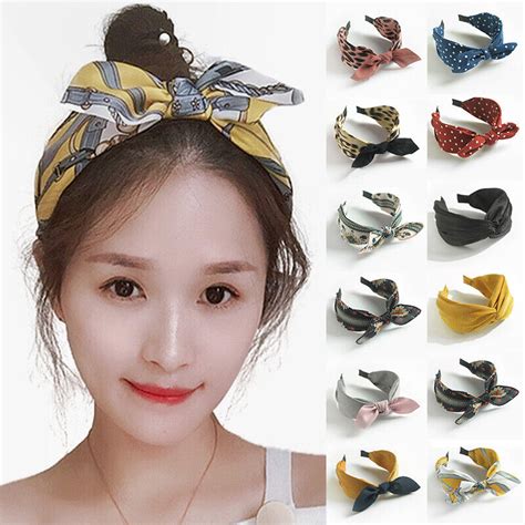 Us Women Cute Bow Headband Ladies Fashion Boho Twist Knot Cross Wide Hairband Ebay