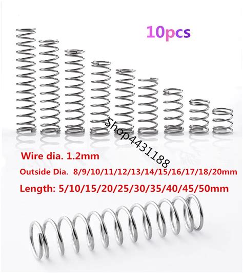 Pcs Stainless Steel Wire Dia Mm Outside Dia Mm Length