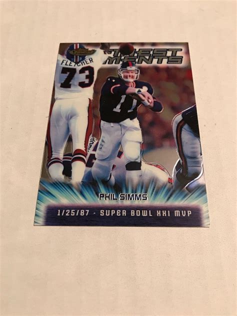 Phil Simms Finest Moments Refractor Fm Giants Topps Insert