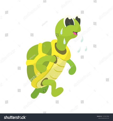 Illustration Running Turtle Cartoon Style Stock Vector (Royalty Free ...