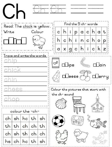 Ch Sound Worksheet Grade Teacha Cd Ch Words Blends Worksheets