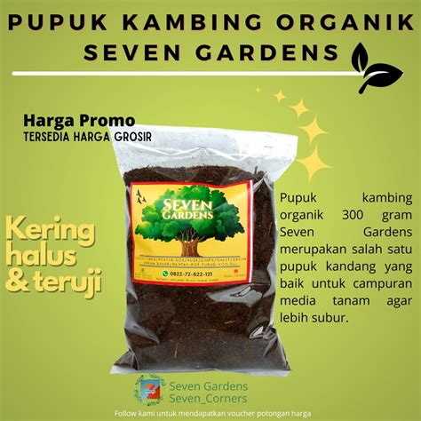 Jual Pupuk Organik Kambing Seven Gardens Tanaman Hias Media Tanam