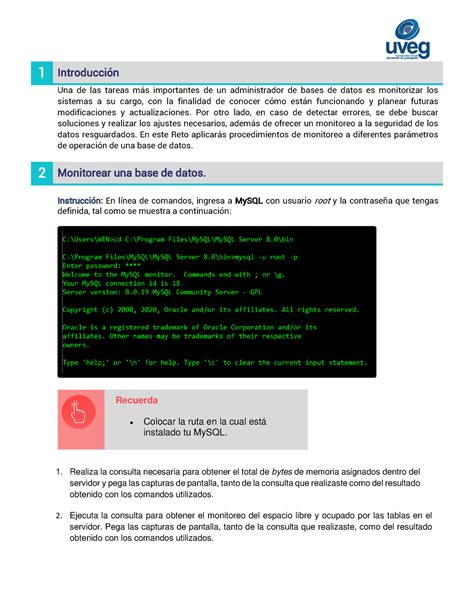 Adb R U Reto Administracion De Base De Datos Uveg