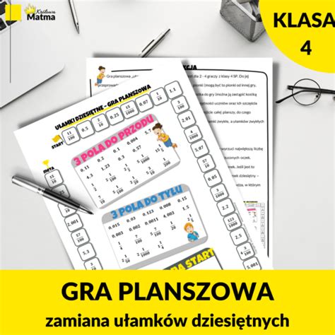 Gra Planszowa Zamiana Ułamków Dziesiętnych Królowa Matma