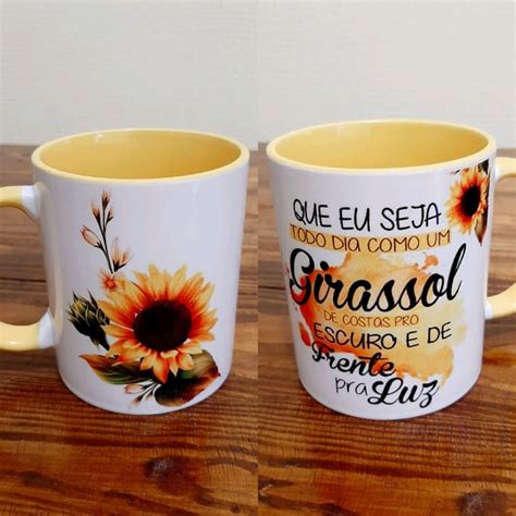 Caneca Personalizada Girassol Elo7 Produtos Especiais