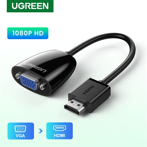 UGREEN HDMI to VGA Adapter Supprot 480*720P 720*1280P 1920*1080P Compatible Laptop Projector ...