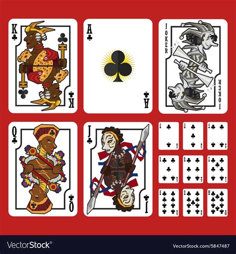 Club Suit Playing Cards Full Set Royalty Free Vector Image