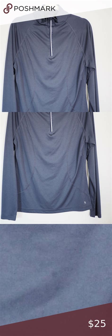 Danskin Xl Grey Long Sleeve Zip Up Workout Top In 2020 Grey Long