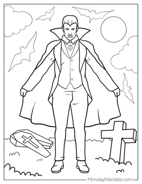 Vampire To Color Vampires Page Pages Coloring