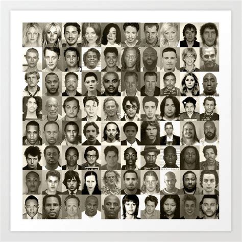 Celebrity Mugshots Art Print By Imitation Crab