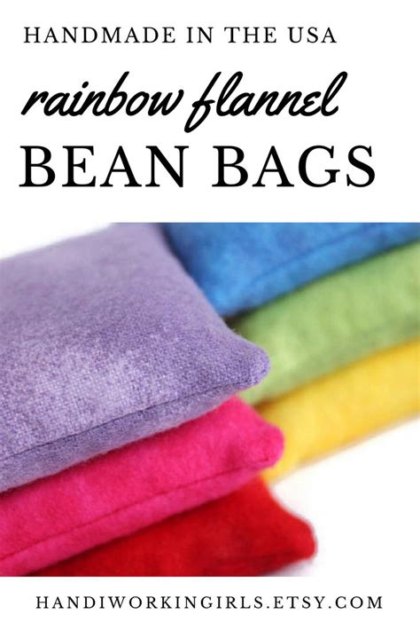 Rainbow Flannel Square Bean Bags For Educational Games Mini Etsy