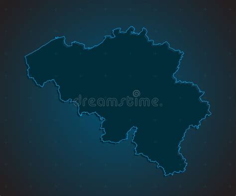 Vector Map Belgium On The Radar Screen Stock Vector Illustration Of