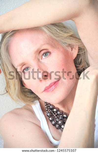 Mature Female Blond Beauty Fashion Model Stock Photo