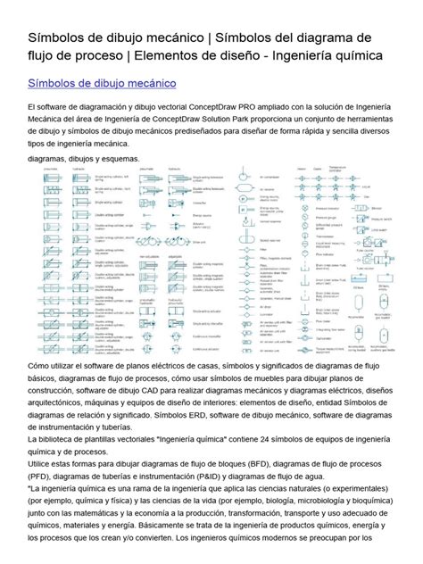 Símbolos de dibujo mecánico | PDF | Ingeniería | Ingeniería Química