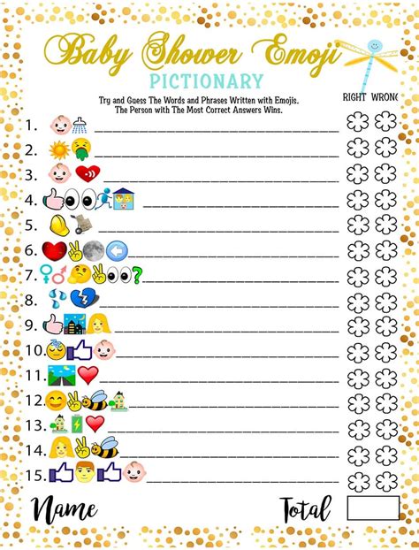 LOTUS A Emoji Pictionary Baby Shower Game