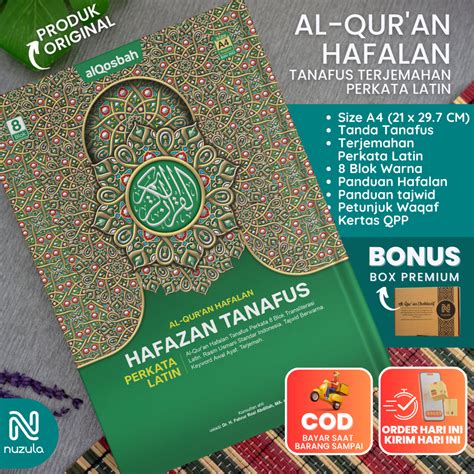 Jual Al Quran Hafazan Tanafus 8 Blok Warna Perkata Latin A4 Alquran