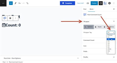 display post comment count