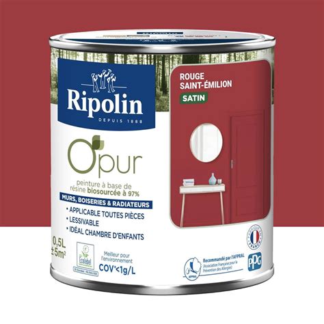 Peinture Murs Boiseries Radiateurs RIPOLIN OPur Rouge Saint Emilion