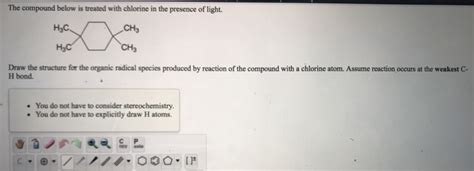 Solved The Compound Below Is Treated With Chlorine In The Chegg