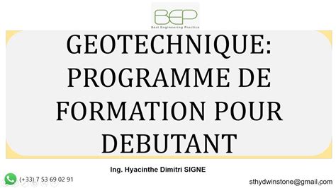 G Otechnique Programme De Formation Pour D Butant Youtube