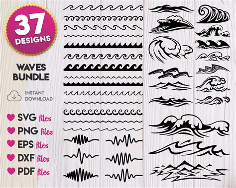 Waves Svg Bundle Wave Silhouette Svg Wave Vector Wave Clipart Wave