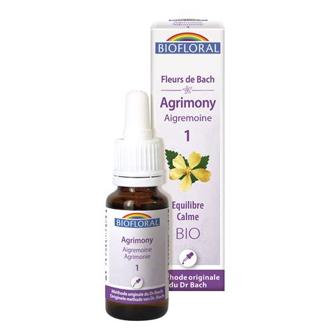 Fleurs De Bach Agrimony Aigremoine 1 Compte Gouttes 20ml Fleurs