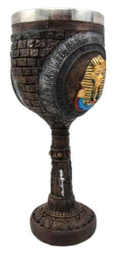 Ebros Egyptian Pharaoh King Tut And Queen Nefertiti Wine Goblet Chalice