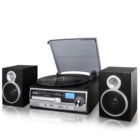 Trexonic 3 Speed Turntable With Cd Player Fm Radio Bluetooth Usb Sd