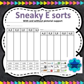 Sneaky e sorts by Tomaszewski Teaches 1st | TPT