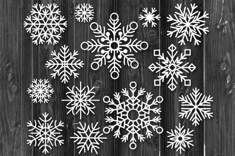 Christmas Svg Snowflakes Clipart Design Decor Ornaments Digital Download For Creative Diy