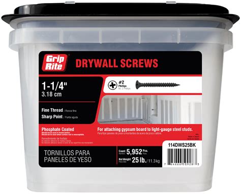 Grip Rite 6 X 1 14 In Philips Bugle Head Fine Thread Drywall Screw 25lb Bucket