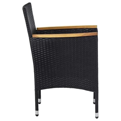 Zerodis Chaises de salle à manger de jardin 2 pcs Résine tressée Noir