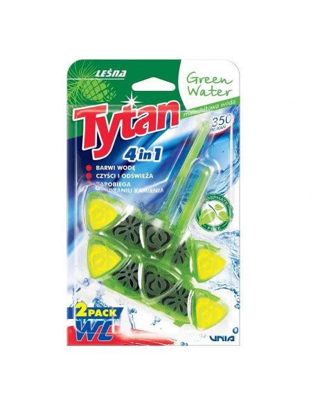 TYTAN GREEN WATER Zawieszka do toalety barwiąca wodę 4w1 LEŚNA 2x40 g