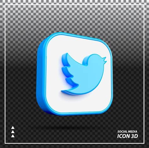 Premium PSD Twitter Icon 3d On Social Media Creative