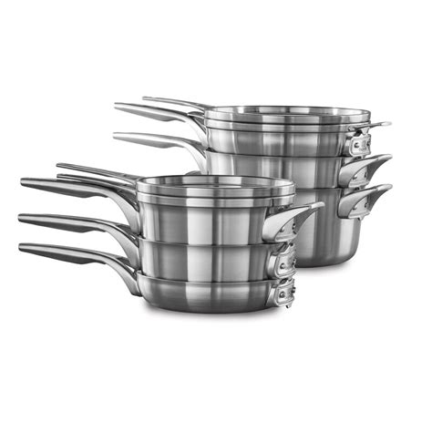 Calphalon Premier Space Saving 10 Piece Stainless Steel Cookware Set