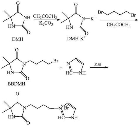 一种3‑丁基‑55‑二甲基海因咪唑季铵盐及其制备方法与流程2