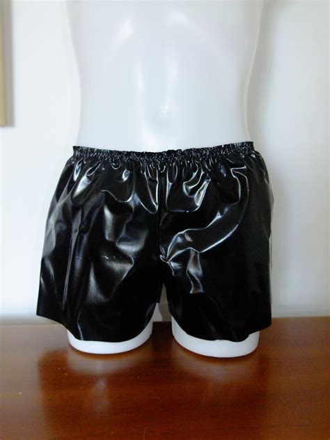 Pvc Boxers Shorts Shiny Black Plastic Underwear French Etsy