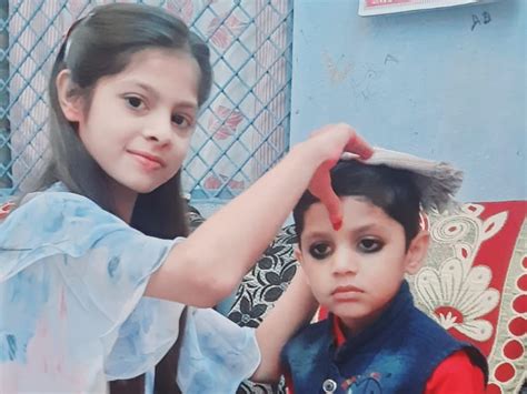 Sisters Wish Long Life By Applying Tilak To Their Brothers नरवल में