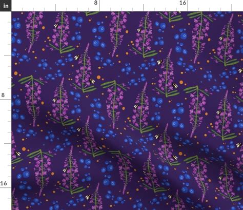 Purple Fireweed Fabric Alaska Wild Flower Large By