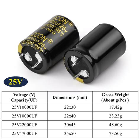 Pcs Jccon Audio Electrolytic Capacitor V Uf Uf Uf For