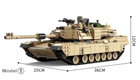 2 In 1 Abrams Panzer Hummer Kettenfahrzeug Klemmbaustein MOC Set 1463