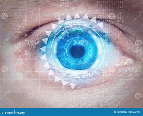 Biometric Eye Scan Stock Image Image Of Interface Verification 77265837