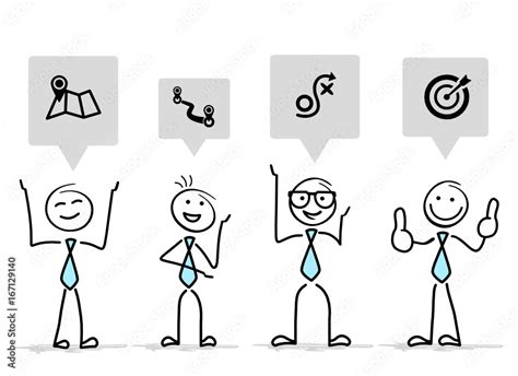 Strichmännchen Motivation Und Ziele Stock Vector Adobe Stock