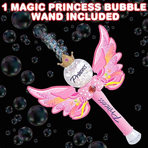 Artcreativity Light Up Magic Princess Bubble Blower Wand 14 Inch