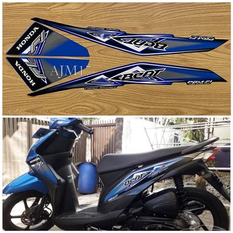 Jual STIKER STRIPING MOTOR BEAT FI 2013 BIRU HITAM Di Lapak AJM17 NCE