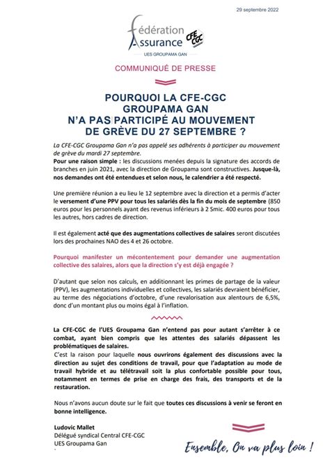 Calaméo Communiqué De Presse Cfe Cgc Ues Groupama Gan Pourquoi